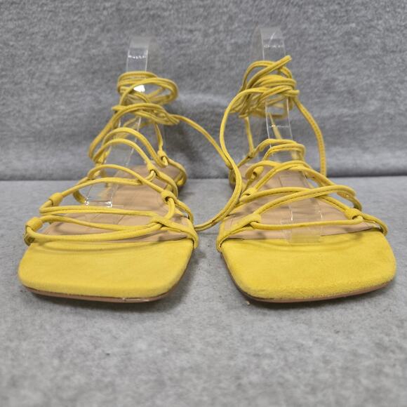 NWOT Marc Fisher Yellow Mahalia Ankle Wrap Sandals Size 10 - Picture 4 of 9